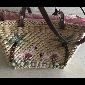 Flamingo Straw Bag